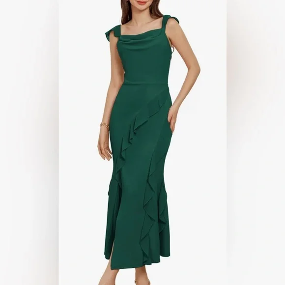 GRACE KARIN Sleeveless Turn-down Collar Fishtail High Slit Bodycon Party NEW - Picture 1 of 12